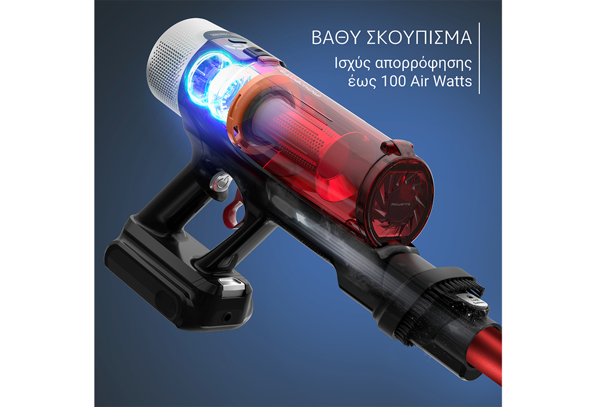 Απεικονίζεται ο εσωτερικός μηχανισμός της σκούπας.